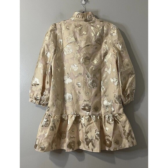 TUCKERNUCK Tan Fil Coupe Palmerston Dress Medium NEW Garden Floral Formal - Picture 4 of 14